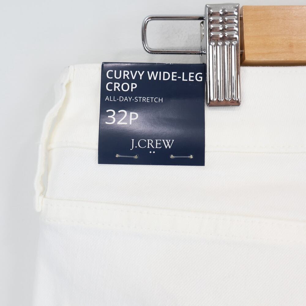 J.Crew Factory Curvy Wide Leg Cropped Jean Allday Stretch White 32 Petite NWT - Picture 9 of 10